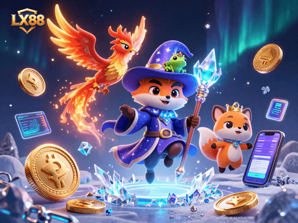 Join the gaming excitement at LX88 with vibrant 3D characters and enticing casino elements.