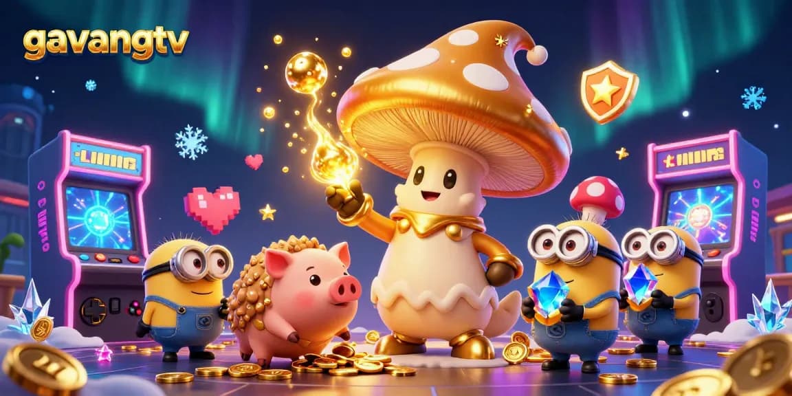 Experience the magic of gambling with gavangtv's enchanting golden mushroom wizard and treasures.