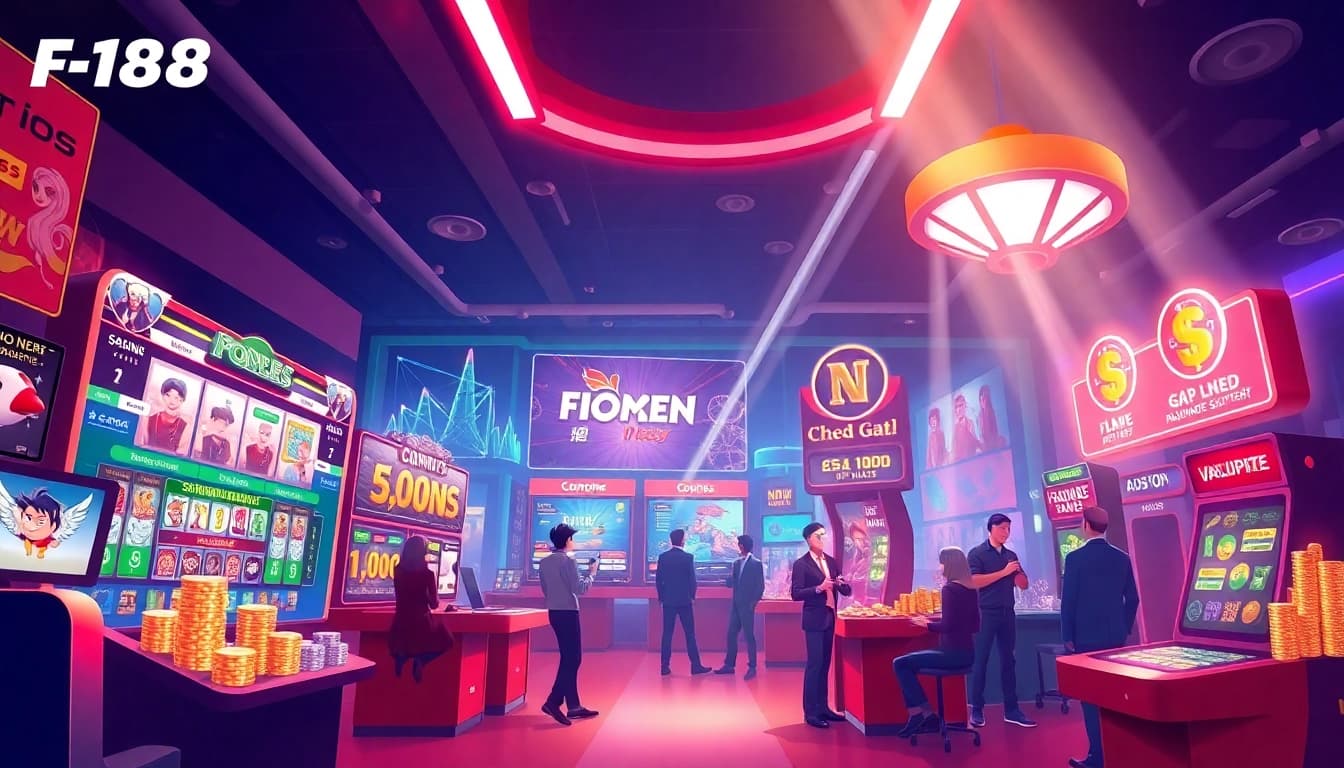 Engaging visual of the F168 online gaming experience, showcasing slots, sports betting, and chicken fighting.