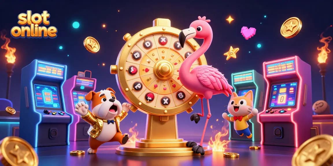 Spin exciting slot online prizes with interactive characters in a vibrant casino scene.