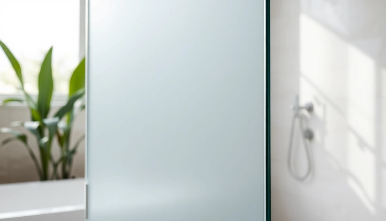 Paroi de douche moderne et design dans une salle de bain élégante et lumineuse.