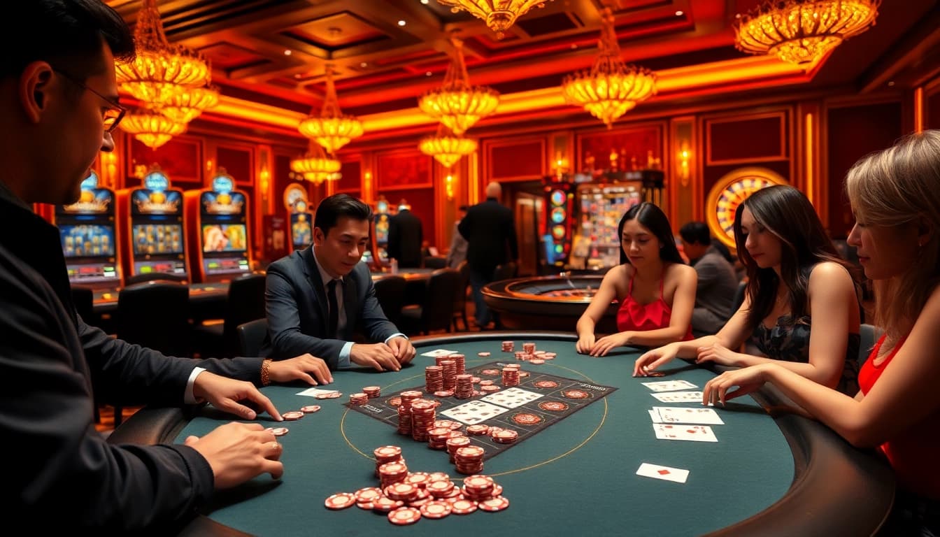 Experience thrilling gameplay at New 66 with professional poker action and vibrant casino atmosphere.