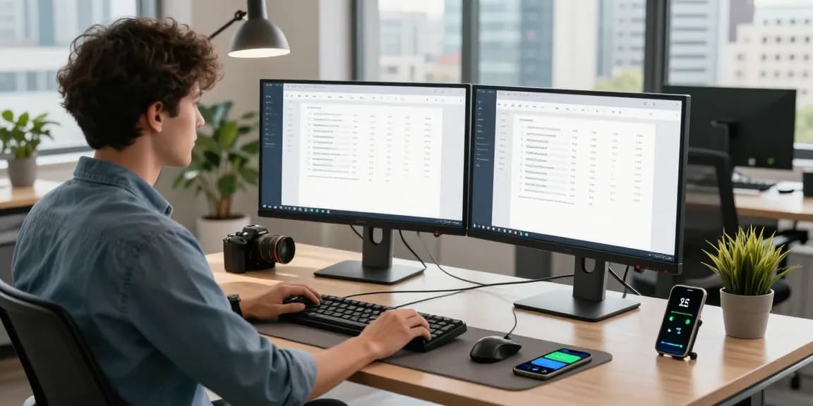 The who-called-me phone number lookup tool showcased in an advanced tech workspace with multiple monitors displaying data analysis.