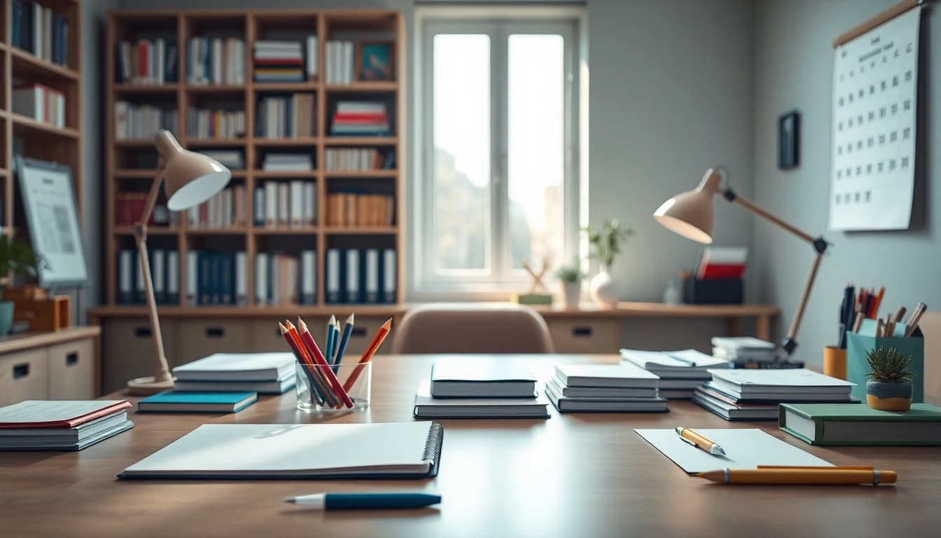 Showcasing quality products from stationery suppliers UK on an elegant office desk.