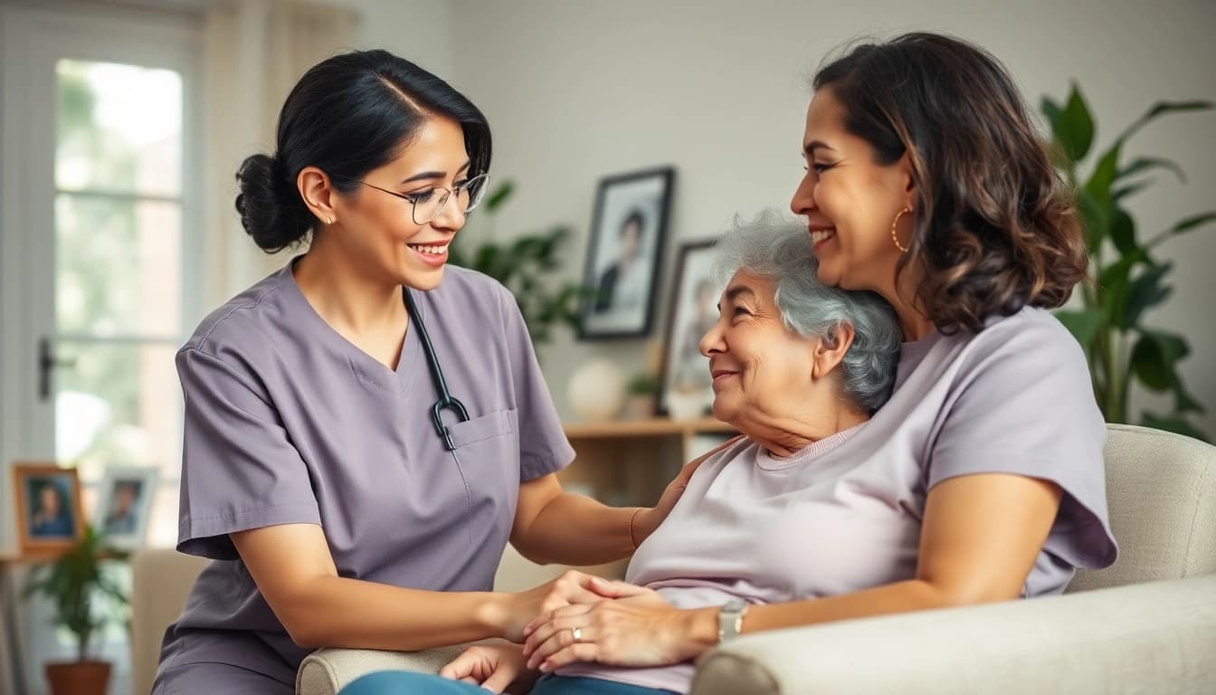 Caring interaction in austin senior home care, highlighting compassion and support for the elderly.