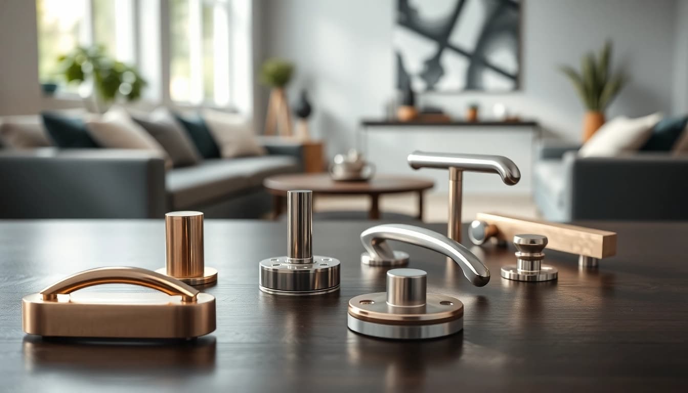 Showcase of exquisite door handle manufacturers displaying unique designs and finishes.
