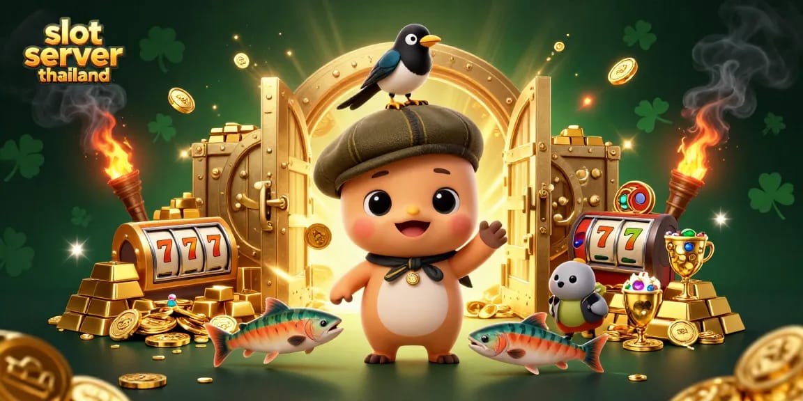 Experience the excitement of slot server thailand with 3D cartoon characters and vibrant casino elements.