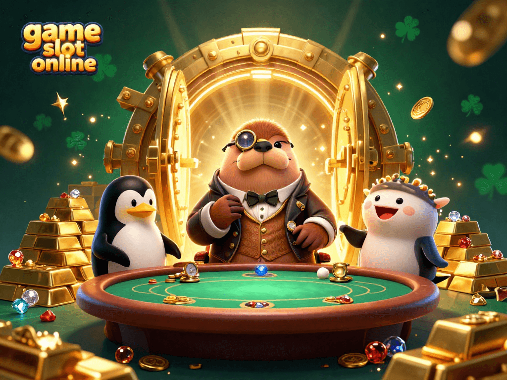 Mainkan game slot online dengan suasana meriah di bawah laut, ditampilkan oleh karakter unik dan elemen permainan.