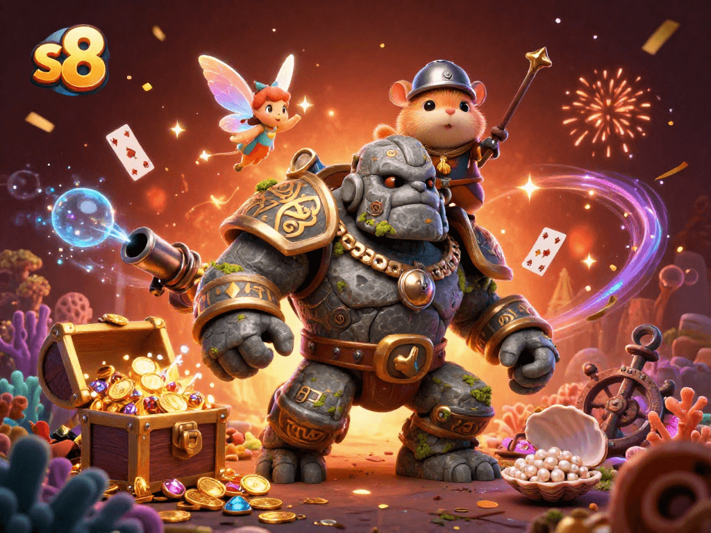 Experience the vibrant excitement of casino gaming at S8 with a magical scene of adventure.