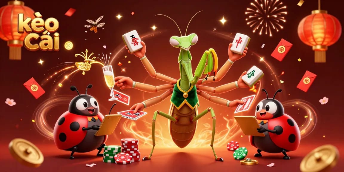 Experience kèo nhà cái excitement with a vibrant scene of a card sharp and pit boss in action.