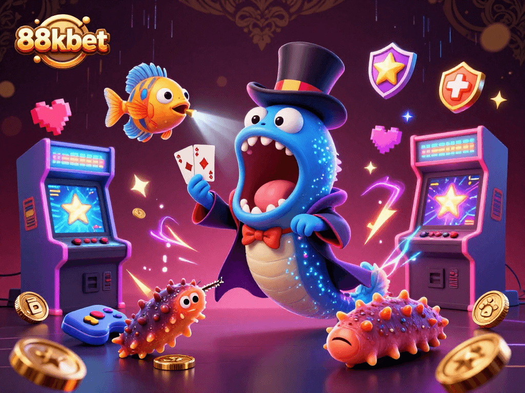 88kbet invites players to join in thrilling deep-sea magic gaming adventures with unique characters.
