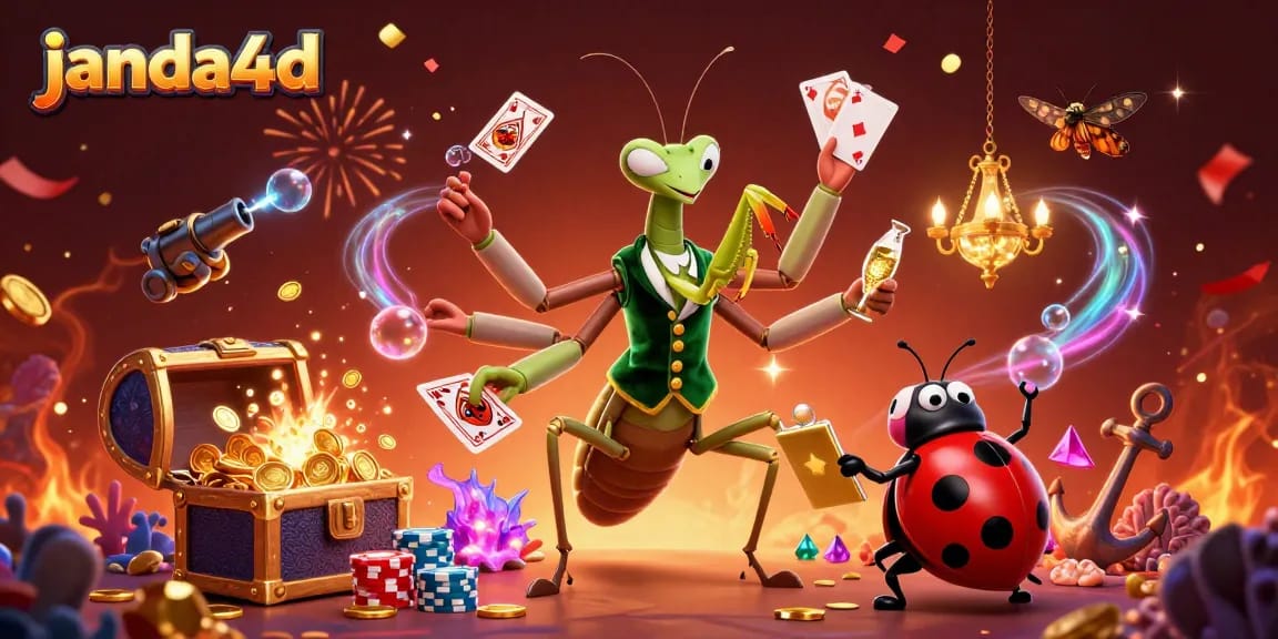 Mainkan permainan slot seru di janda4d dengan kartu ditangani oleh mantis raksasa yang menyenangkan.