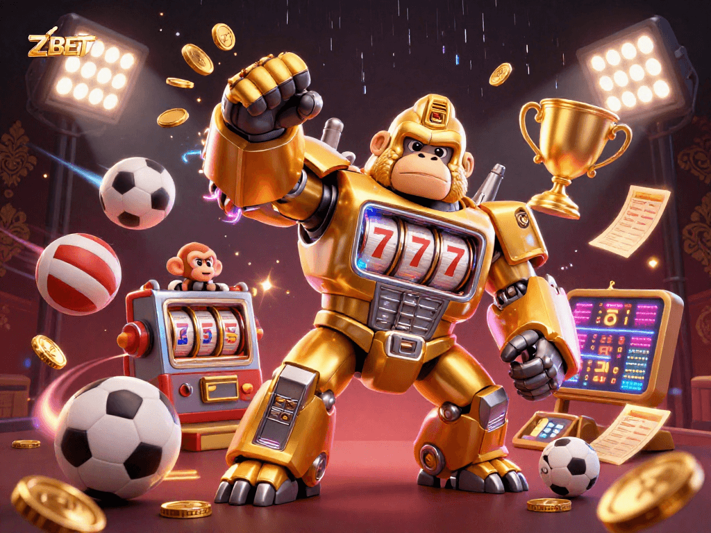 ZBET offers winning strategies in an exciting 3D sports gambling illustration with dynamic elements