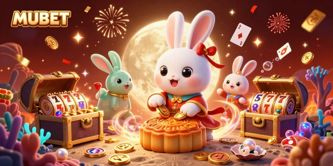 Engage with MUBET in a vibrant 3D illustration showcasing Chinese folklore and casino elements.
