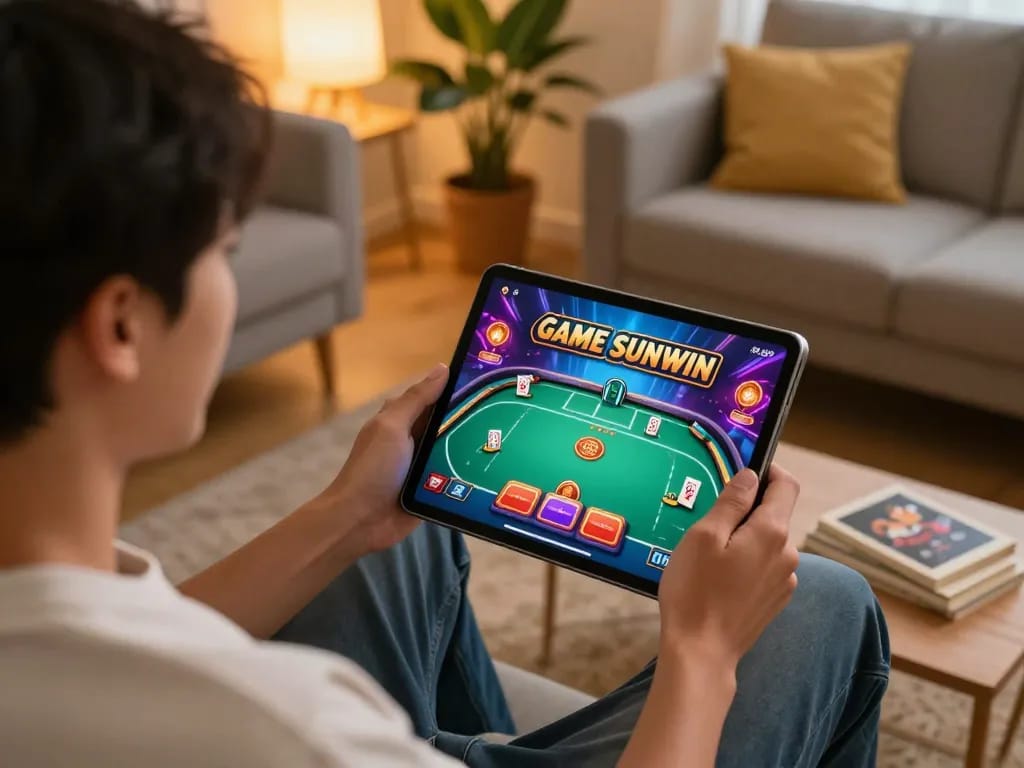 Engaging gameplay in GAME SUNWIN showcased on a tablet at home with vibrant graphics.