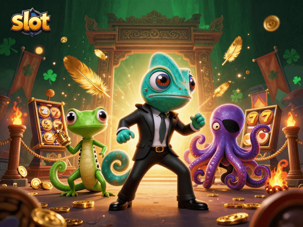 Engage with thrilling slot adventures featuring dynamic characters and vibrant casino elements.