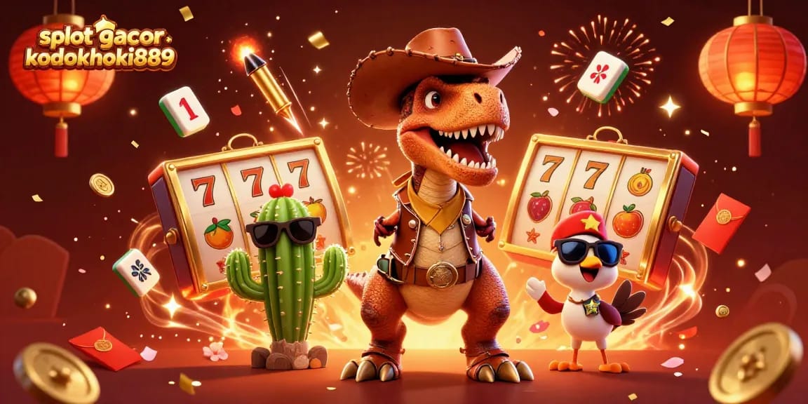 Putaran slot gacor kodokhoki889 melawan dino koboi dan teman-teman di kasino virtual.