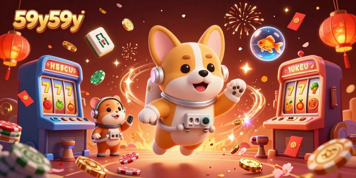 Aperte as jogadas com 59y59y em um cassino espacial; astronauta corgi e hamster em missão!