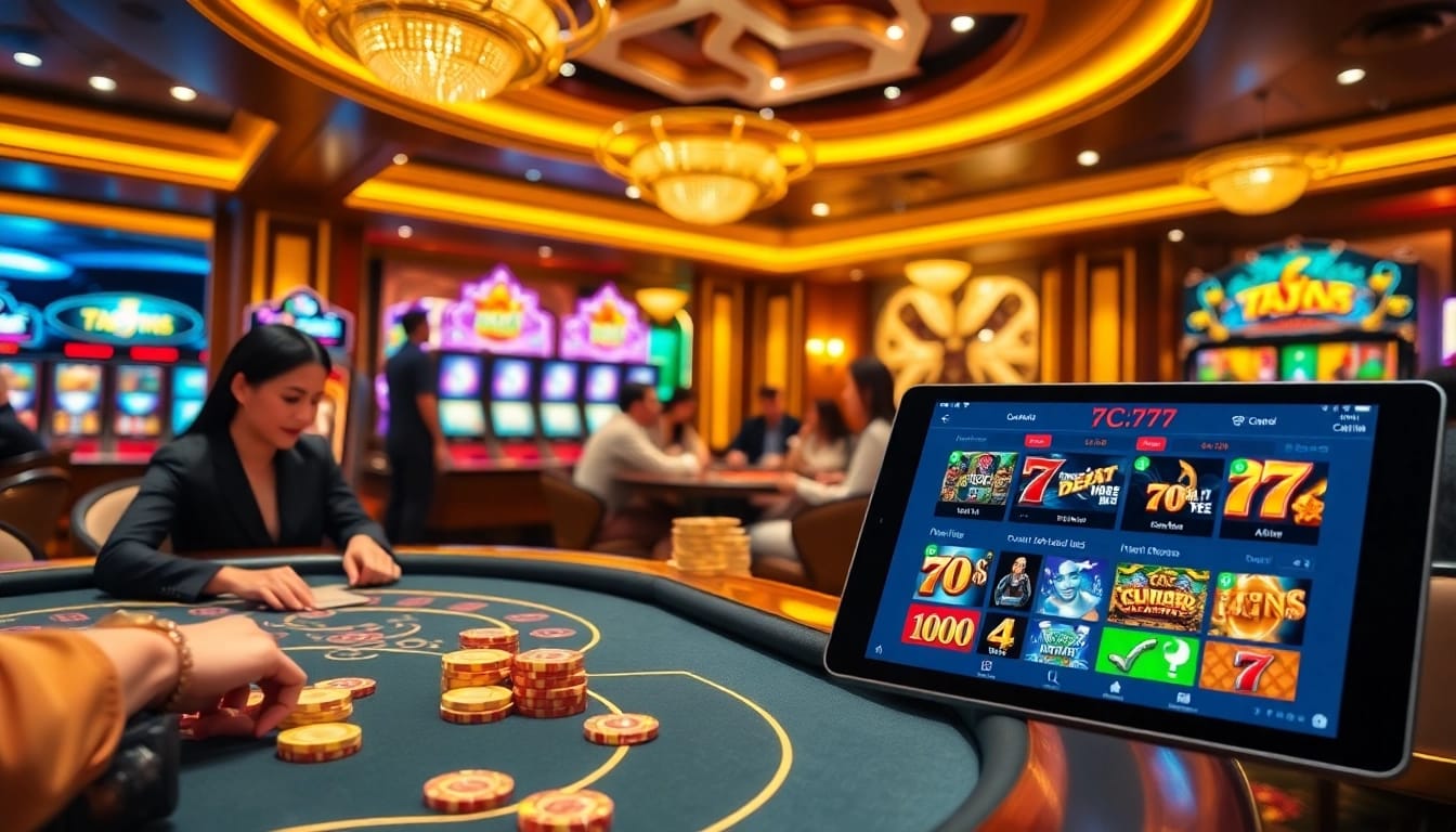 Experience the excitement of 7C77 casino with engaging gameplay and vibrant gambling visuals.
