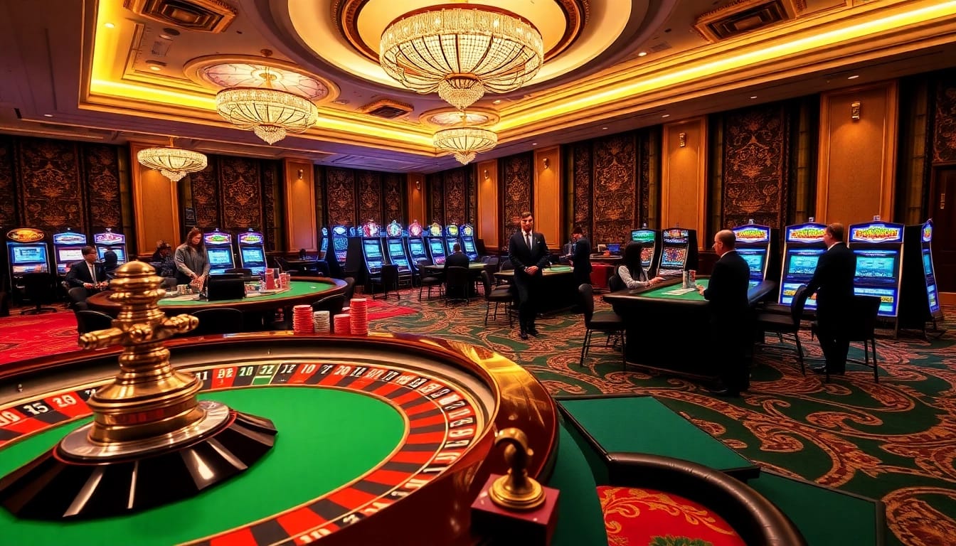 Win big at 789f com with vibrant casino tables, roulette wheels, and poker chips.