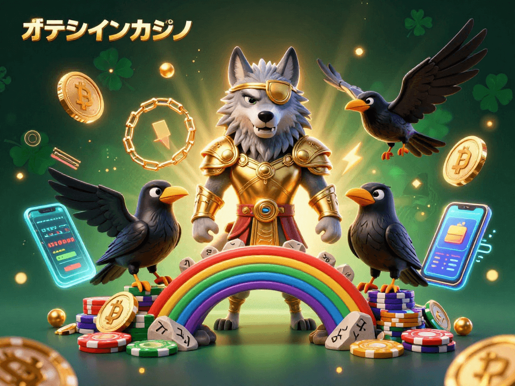 オンラインカジノでのハイエンドなカジノ体験を表現した美しい3Dイラスト。