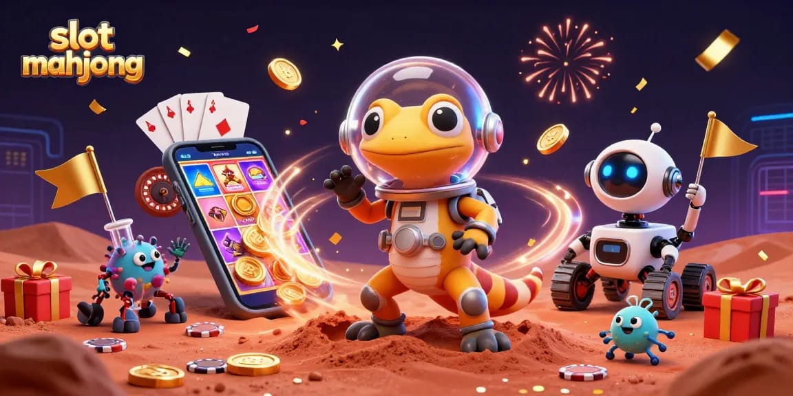 Celebrate wins with slot mahjong themes in a vibrant Martian casino scene!