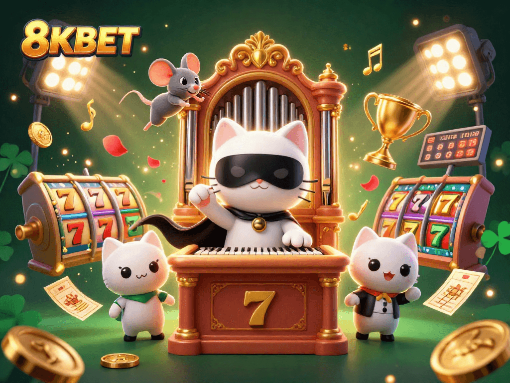 Experience thrilling games at 8KBET with our enchanting casino scene filled with excitement.