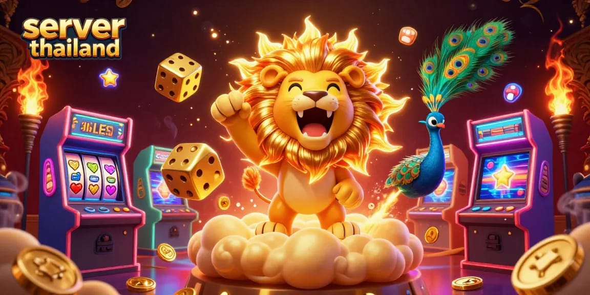 Engage with thrilling gameplay visuals featuring the server thailand experience, capturing vibrant casino elements.