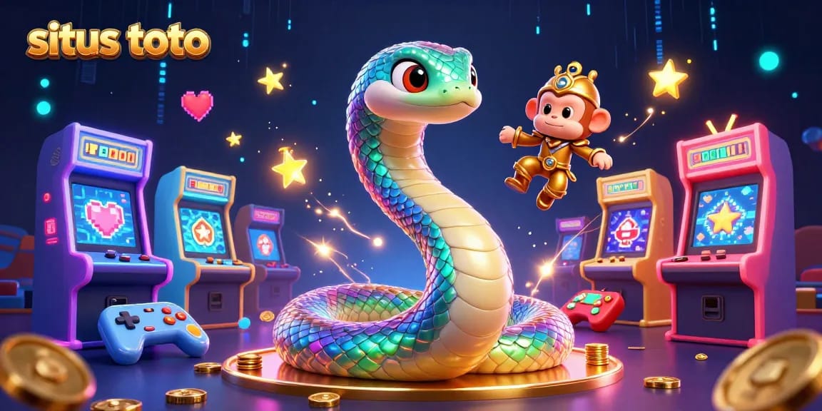 Menyaksikan keajaiban situs toto dalam ilustrasi 3D yang menawan dengan karakter ceria dan elemen permainan.
