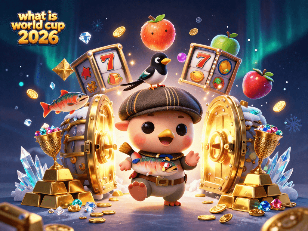 Engage with what is world cup 2026 in an action-packed casino illustration filled with gems and riches.