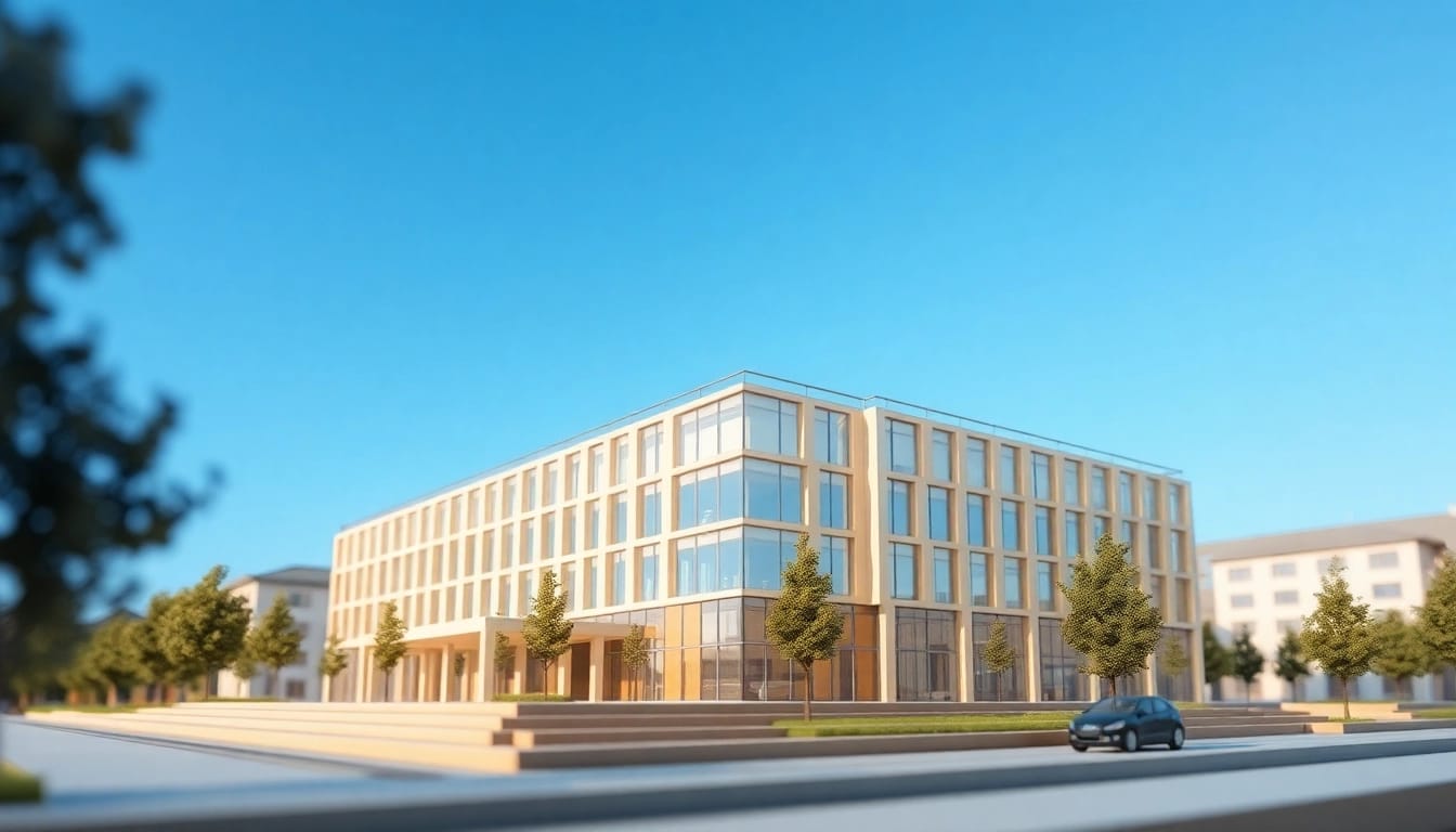 Architekturmodellbau Hannover: Detailliertes Architekturmodell eines modernen Gebäudes in Hannover.