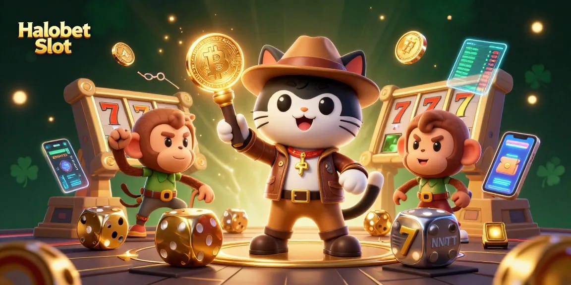 Halobet Slot memberi pengalaman bermain slot yang menarik dalam ilustrasi kasino yang kaya detail.
