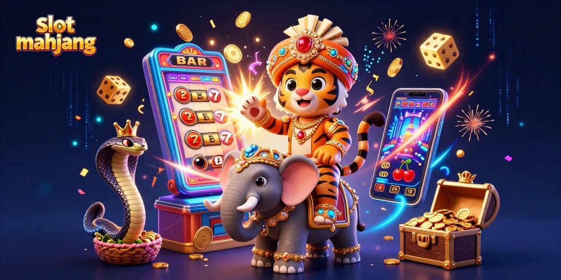 Experience the excitement of slot mahjong with stunning 3D illustrations of vibrant casino scenes.