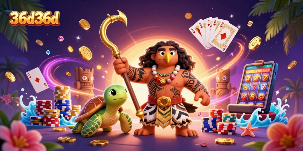 Engage in thrilling gameplay with 36d36d, featuring a vibrant scene of lucky wins and casino excitement.