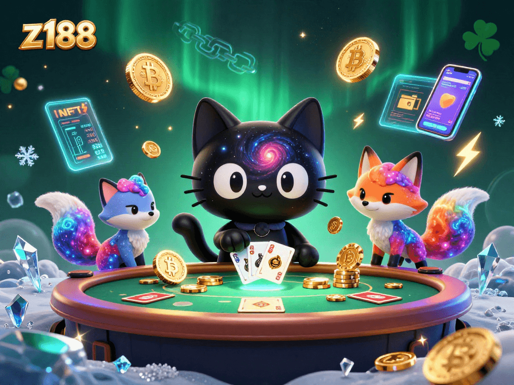 Experience excitement at z188 with a cosmic cat and fox winning at the casino.