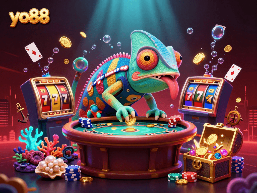 yo88 casino transforms slot gaming with vibrant chameleon and dynamic underwater themes