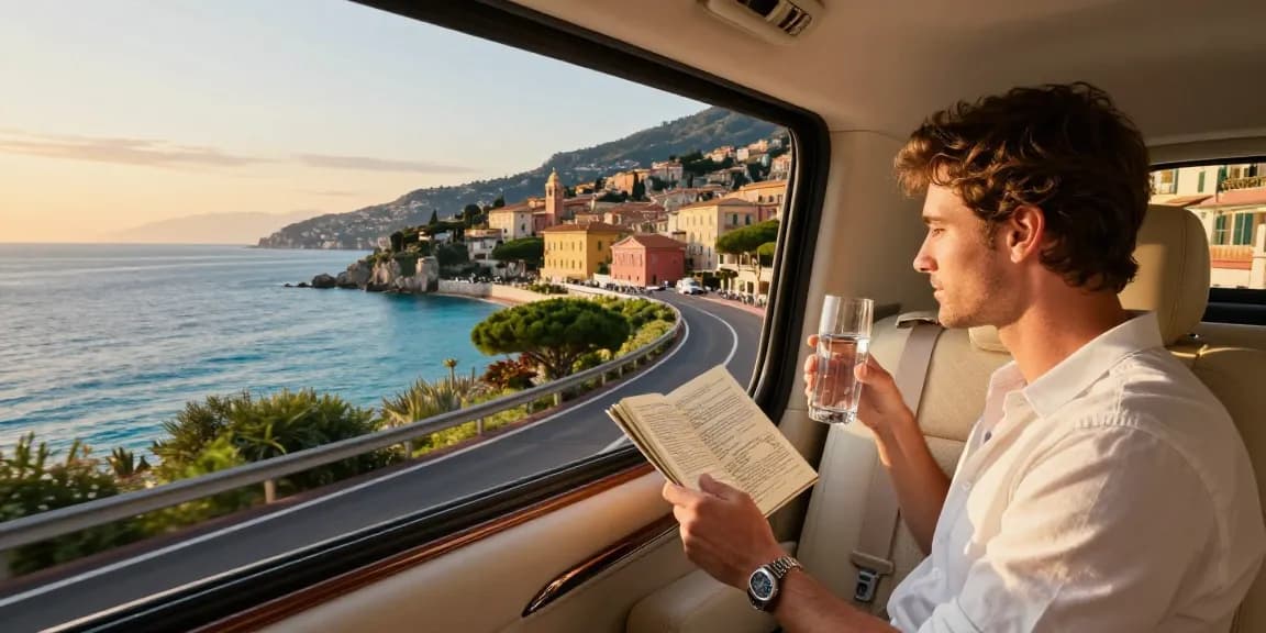 Transfert aéroport Nice avec chauffeur privé sur la Côte d'Azur.