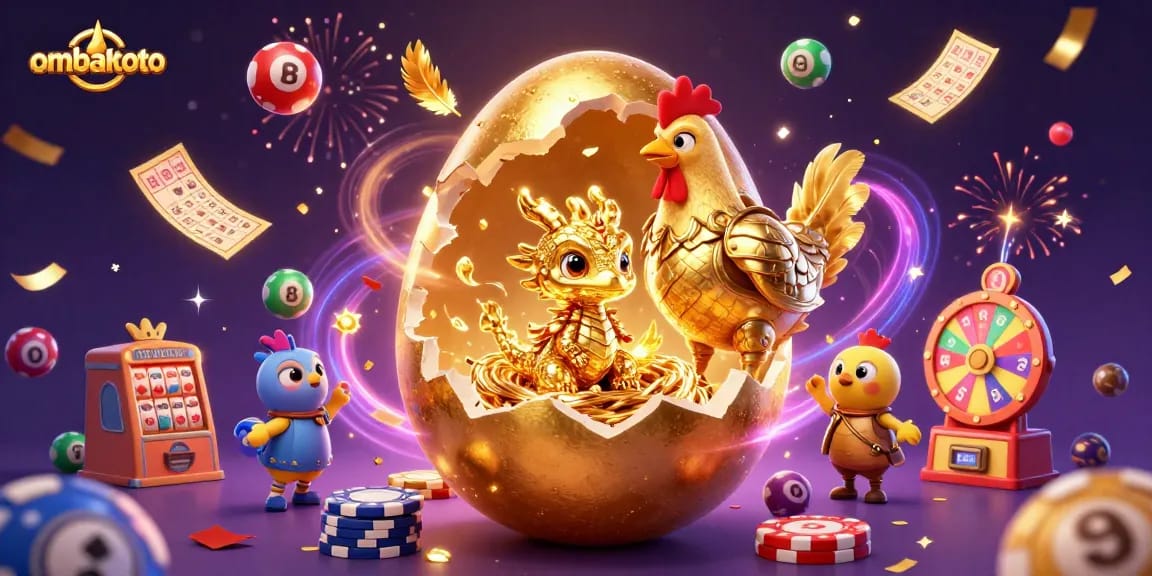 Engage with ombaktoto's thrilling gaming universe featuring a golden dragon and vibrant lottery elements.