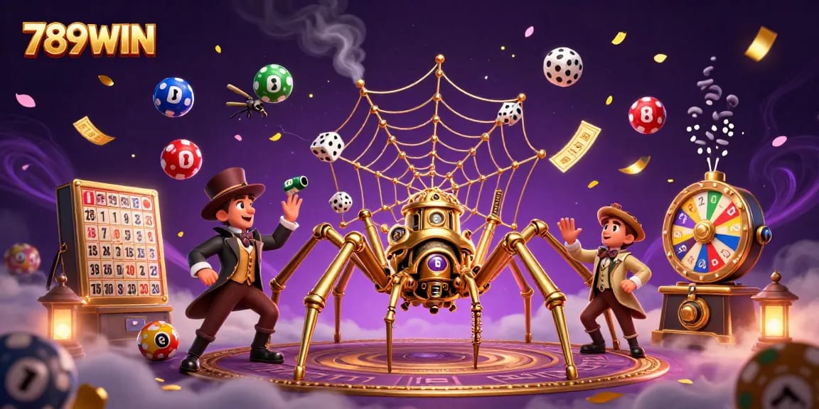 Win big at 789WIN with an engaging 3D casino illustration showcasing excitement and dynamic game elements.