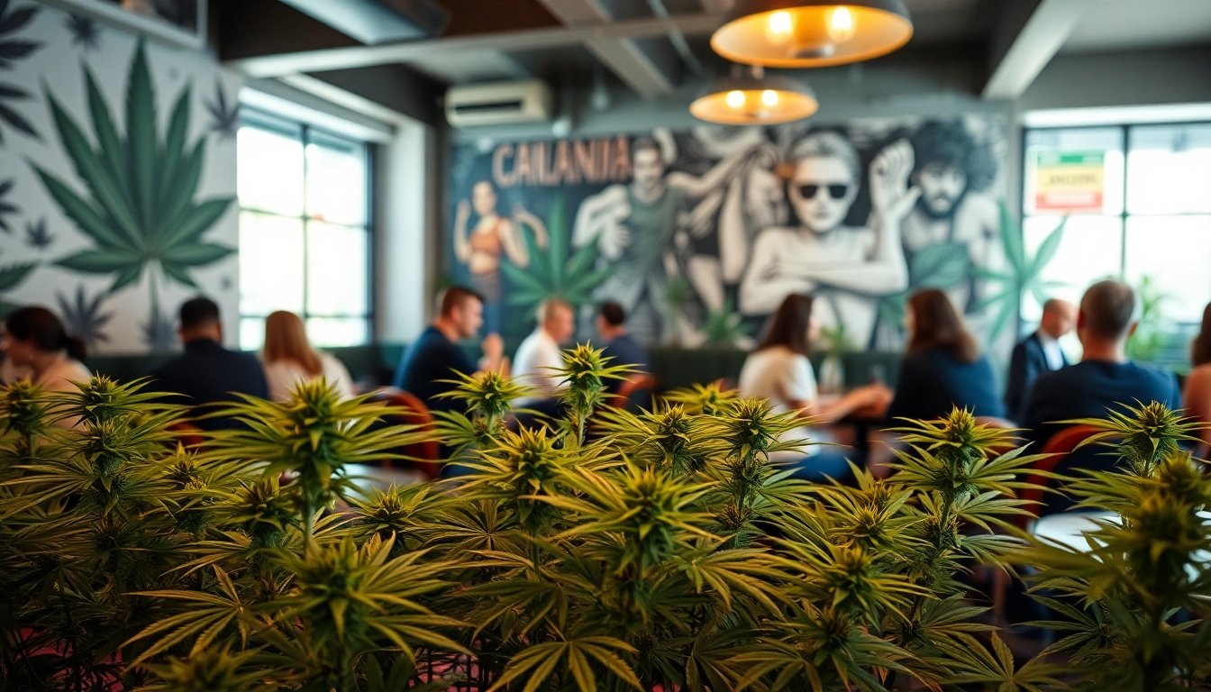Kulisse des cannabis club hamburg mit entspannter Atmosphäre und grünen Pflanzen.