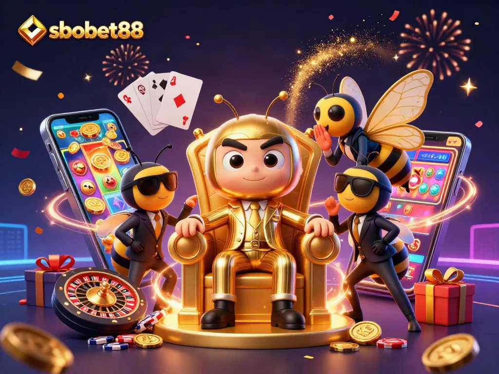 Bet on sbobet88 with a bumblebee mob boss and thrilling casino elements all around.