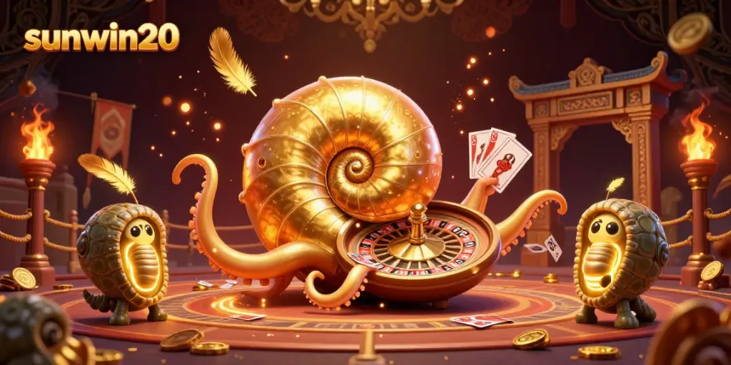 Experience thrilling bets and excitement with sunwin20 in a vibrant, richly detailed casino scene.
