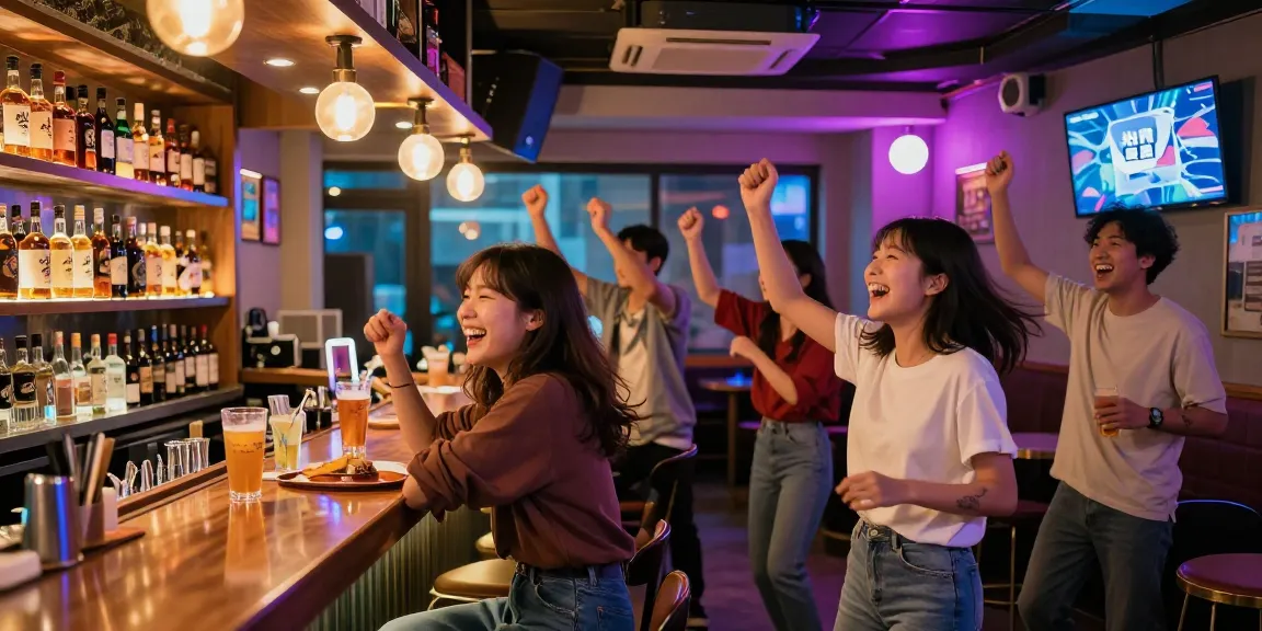 Engaging 제주유흥 experience at a karaoke bar with friends enjoying whiskey and vibrant atmosphere.