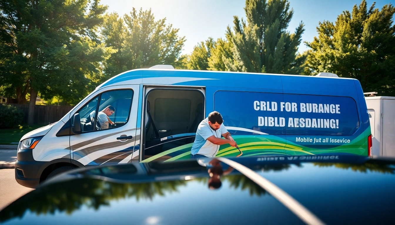 Technician providing mobile full detail service, showcasing pristine vehicle interior details.