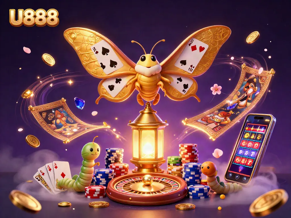 Experience thrilling gameplay at U888, where golden wings reveal royal suits and casino treasures.