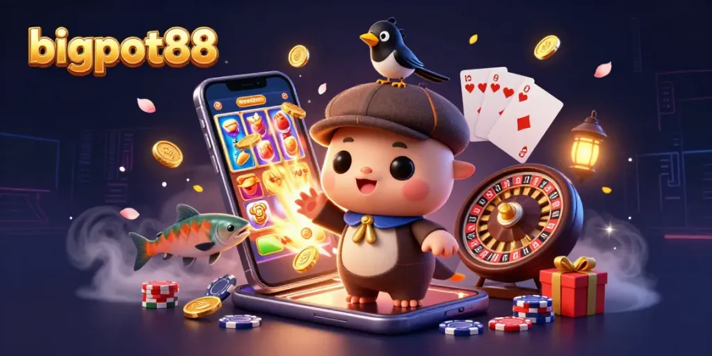Menangkan jackpot dengan bigpot88, permainan slot menarik dipenuhi harta berkilau.