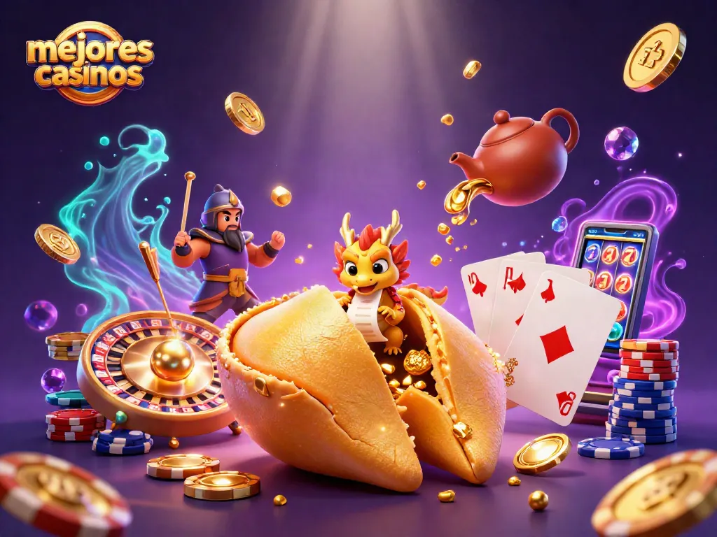 Descubre los mejores casinos y juega con estrategia en esta colorida ilustración 3D.