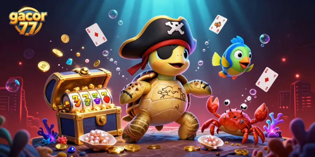 Gacor 77 mempersembahkan momen seru dalam ilustrasi kasino dengan karakter lucu dan slot terkeren.