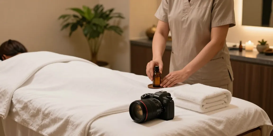 Massage therapy room inviting relaxation with soothing atmosphere.