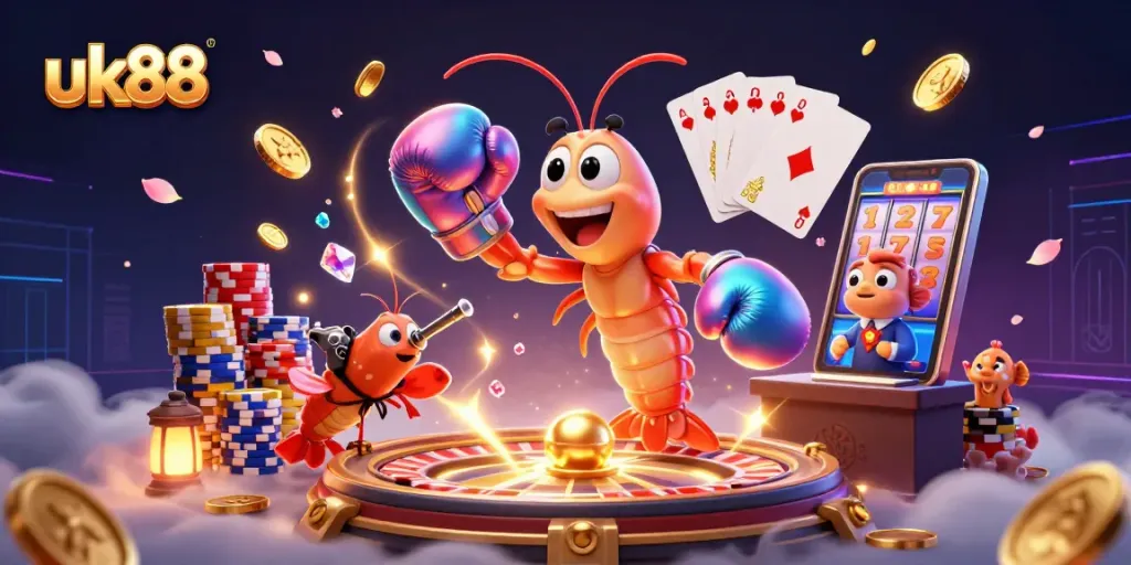 Engage in thrilling gameplay at uk88 with vibrant casino elements and dynamic characters.
